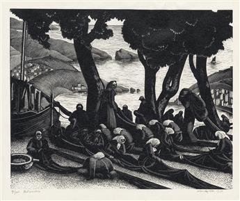 THE WOODCUT SOCIETY, KANSAS CITY Group of 10 wood engravings and woodcuts.